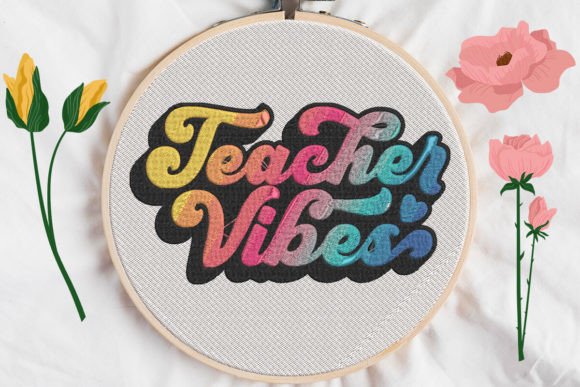 h1Teacher Vibes: A Fresh Embroidery Design for Cozy Boutique Apparel/h1