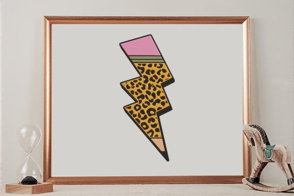 Leopard Print Lightning Pencil: A Stitch Test